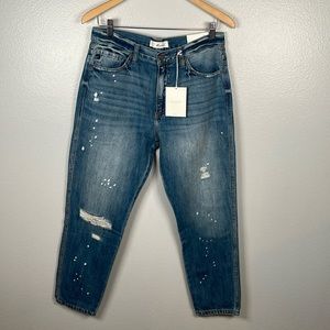 Kancan MOM high waist relaxed thigh tapered leg distressed cotton NWT 9/28